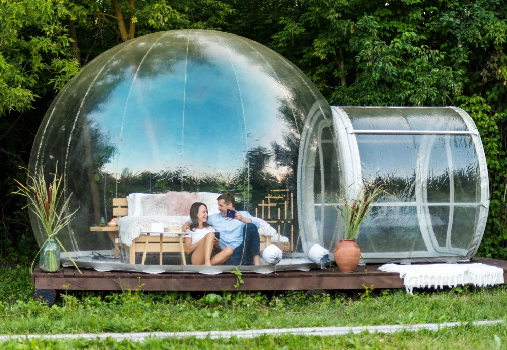 pvc transparent bubble tent with led lighting